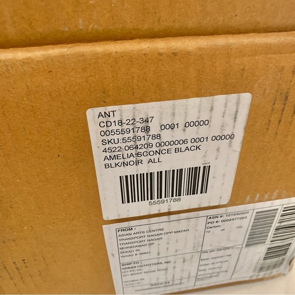 ANTHROPOLOGIE Amelia Sconce in Matte Black - Picture 16 of 16